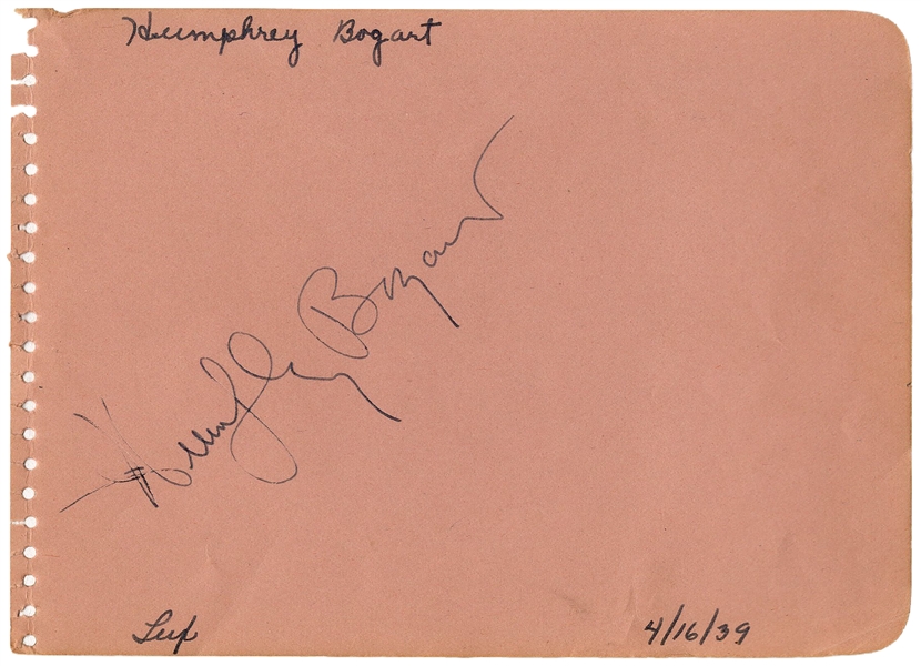 Humphrey Bogart Signature -- With PSA/DNA COA